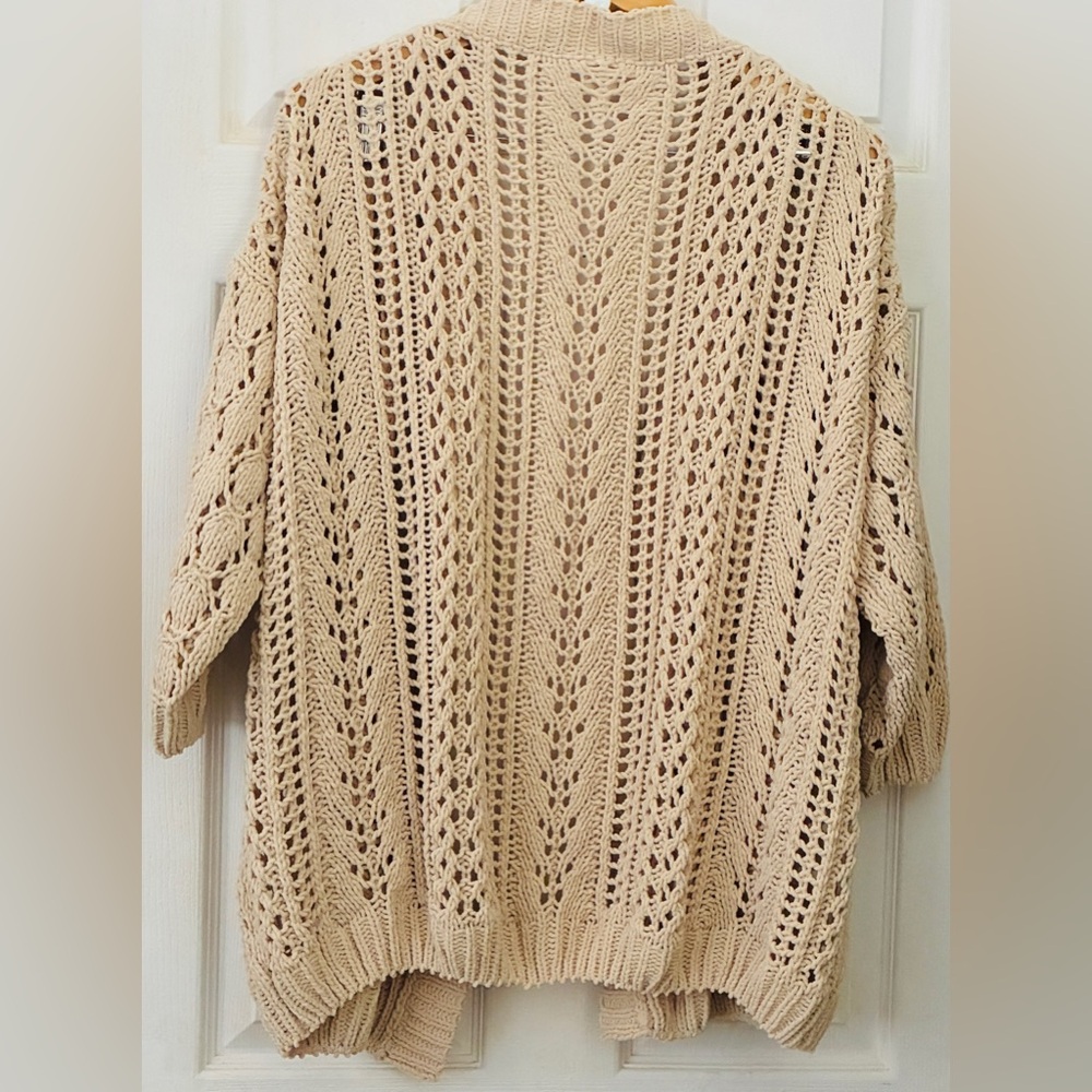 J.O.A. Cream Open-Knit Cardigan - Picture 3 of 4